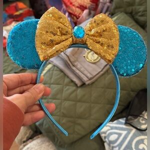 Disney Sequin Mickey Mouse Ears Blue and Gold Kids Headband